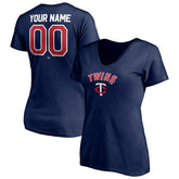 Minnesota Twins Women's Personalized Winning Streak Name & Number V-Neck T-Shirt Clearance