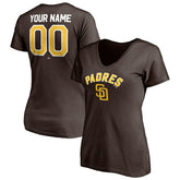 San Diego Padres Women's Personalized Winning Streak Name & Number V-Neck T-Shirt Sale