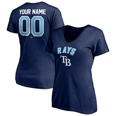Tampa Bay Rays Women's Personalized Winning Streak Name & Number V-Neck T-Shirt On Sale