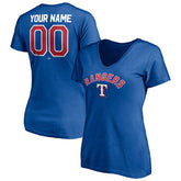 Texas Rangers Women's Personalized Winning Streak Name & Number V-Neck T-Shirt Sale