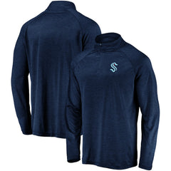 Seattle Kraken Fanatics Primary Logo Quarter-Zip Pullover Fleece Jacket Navy