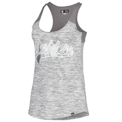 Las Vegas Raiders New Era Women's Space Dye Racerback Scoop Neck Tank Top Silver/Black - NFL