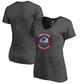 Colorado Avalanche - Women's #WeSkateFor V-Neck T-Shirt Heather Gray