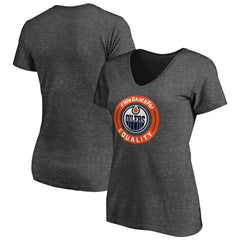 Edmonton Oilers - Women's #WeSkateFor V-Neck T-Shirt Heather Gray