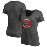 Florida Panthers - Women's #WeSkateFor V-Neck T-Shirt Heather Gray