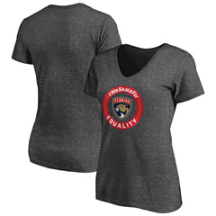 Florida Panthers - Women's #WeSkateFor V-Neck T-Shirt Heather Gray