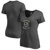 Los Angeles Kings - Women's #WeSkateFor V-Neck T-Shirt Heather Gray