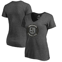 Los Angeles Kings - Women's #WeSkateFor V-Neck T-Shirt Heather Gray