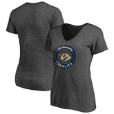 Nashville Predators - Women's #WeSkateFor V-Neck T-Shirt Heather Gray