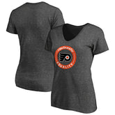 Philadelphia Flyers - Women's #WeSkateFor V-Neck T-Shirt Heather Gray