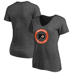 Philadelphia Flyers - Women's #WeSkateFor V-Neck T-Shirt Heather Gray