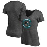 San Jose Sharks - Women's #WeSkateFor V-Neck T-Shirt Heather Gray