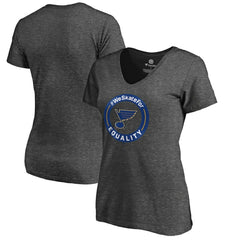 St. Louis Blues - Women's #WeSkateFor V-Neck T-Shirt Heather Gray