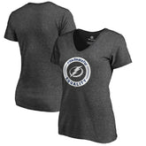 Tampa Bay Lightning - Women's #WeSkateFor V-Neck T-Shirt Heather Gray