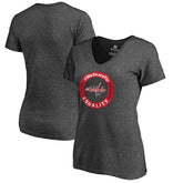 Washington Capitals Women's #WeSkateFor V-Neck T-Shirt Heather Gray