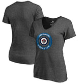Winnipeg Jets - Women's #WeSkateFor V-Neck T-Shirt Heather Gray