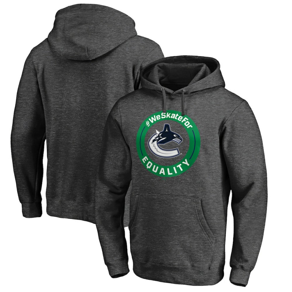 Vancouver Canucks - #WeSkateFor Pullover Hoodie Heather Gray