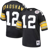 Terry Bradshaw Pittsburgh Steelers Authentic Throwback Retired Player Jersey Black - Mitchell & Ness