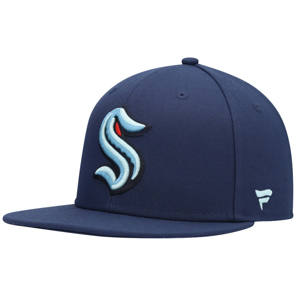 Seattle Kraken Fanatics Primary Logo Snapback Hat Deep Sea Blue