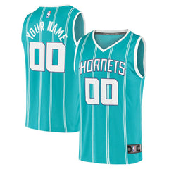 Fanatics - Charlotte Hornets Fast Break Replica Custom Jersey - Icon Edition - Teal