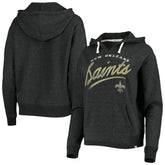 New Orleans Saints '47 Women's Cross Script Emerson Hoodie Heather Charcoal - 47 brand