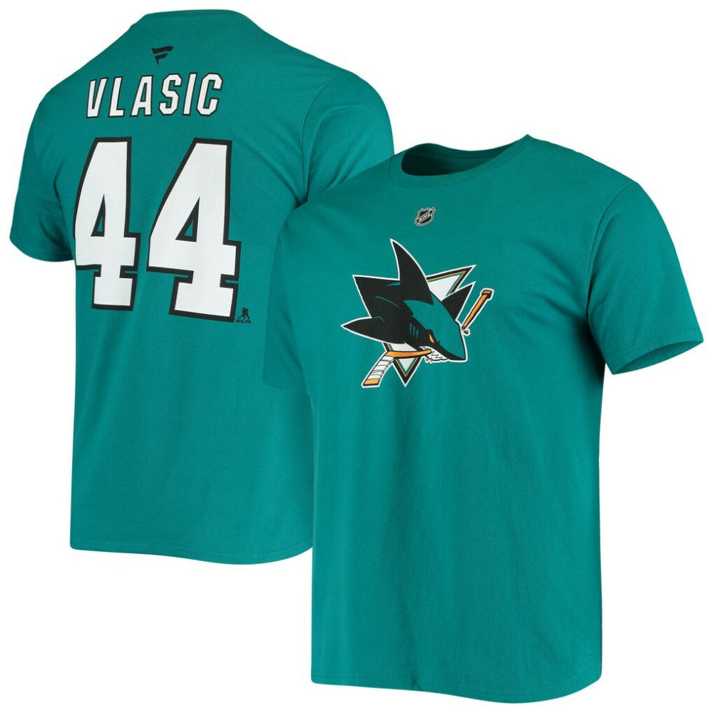 Marc-Edouard Vlasic San Jose Sharks - Fanatics Player Name and Number T-Shirt Teal