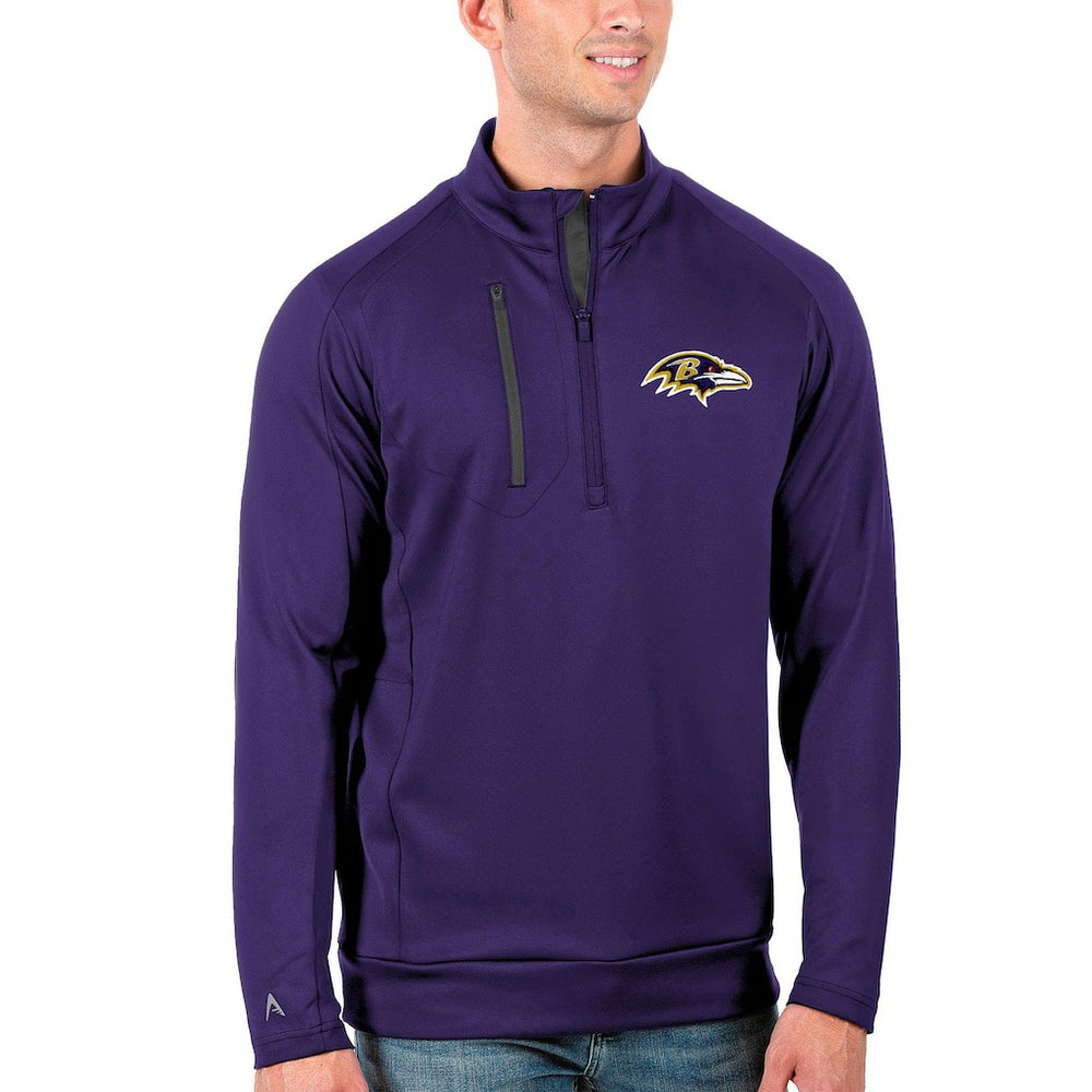 Baltimore Ravens Antigua Generation Quarter-Zip Pullover Jacket Purple/Charcoal - NFL
