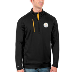 Pittsburgh Steelers Antigua Generation Quarter-Zip Pullover Jacket Black/Gold - NFL