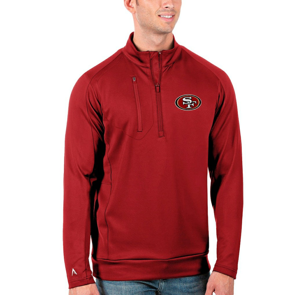 San Francisco 49ers Antigua Generation Quarter-Zip Pullover Jacket Scarlet - NFL