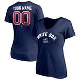 Chicago White Sox Women's Cooperstown Winning Streak Personalized Name & Number V-Neck T-Shirt Clearance