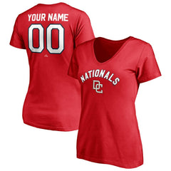 Washington Nationals Women's Cooperstown Winning Streak Personalized Name & Number V-Neck T-Shirt discount