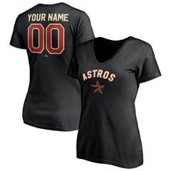 Houston Astros Women's Cooperstown Winning Streak Alternate Personalized Name & Number V-Neck T-Shirt Online