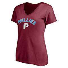 Philadelphia Phillies Women's Cooperstown Winning Streak Alternate Personalized Name & Number V-Neck T-Shirt discount