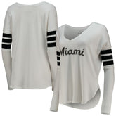 Miami Marlins Tiny Turnip Women's Jalynne Jersey Tri-Blend Long Sleeve V-Neck T-Shirt discount