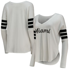 Miami Marlins Tiny Turnip Women's Jalynne Jersey Tri-Blend Long Sleeve V-Neck T-Shirt discount