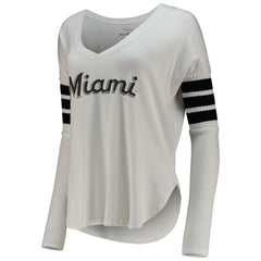 Miami Marlins Tiny Turnip Women's Jalynne Jersey Tri-Blend Long Sleeve V-Neck T-Shirt discount