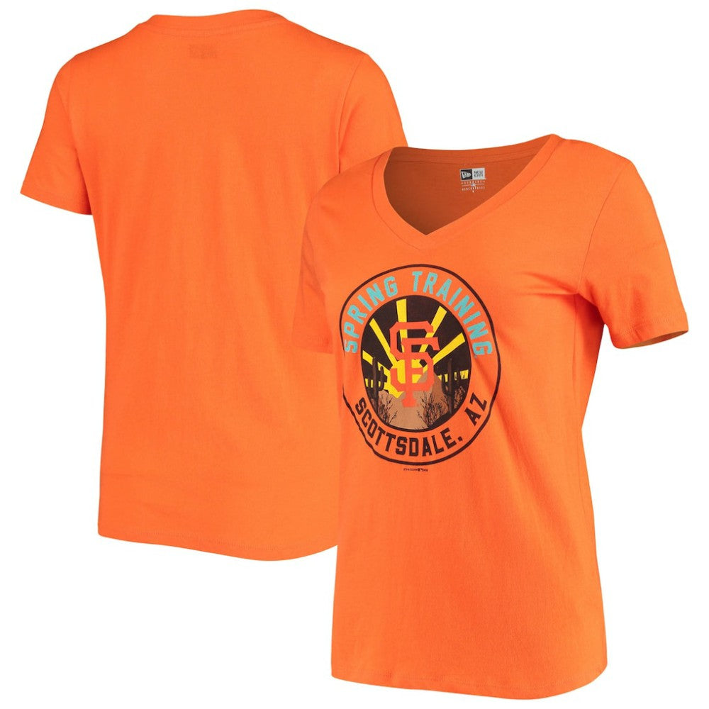 San Francisco Giants New Era Women's Spring Training Circle V-Neck T-Shirt On Sale