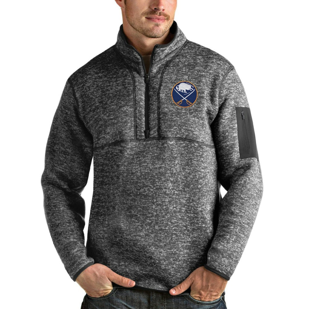 Buffalo Sabres - Antigua Fortune Half-Zip Pullover Jacket Heather Gray