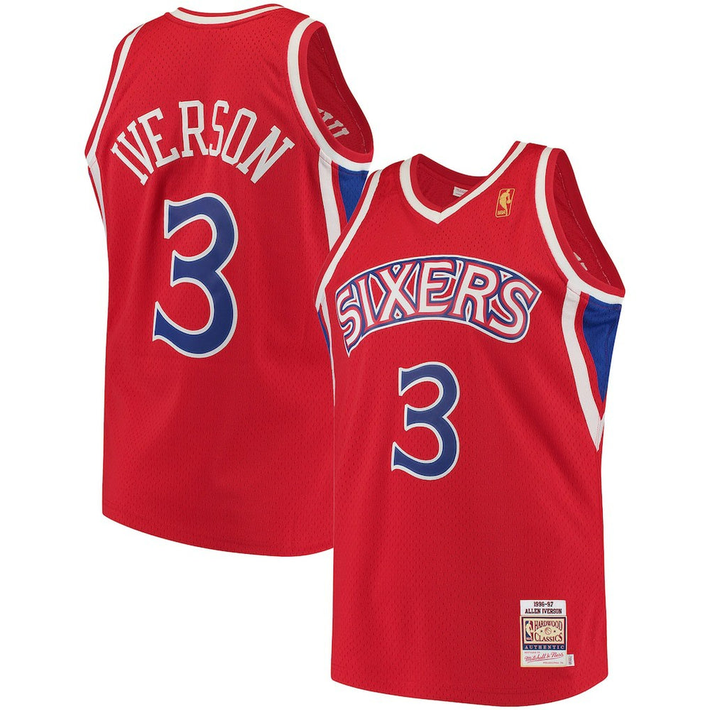 Mitchell & Ness - Allen Iverson Philadelphia 76ers 1996/97 Hardwood Classics Authentic Jersey - Red