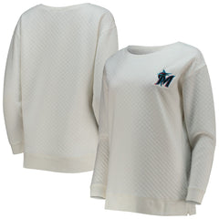 Miami Marlins Concepts Sport Women's Quilted Pullover Sweatshirt On Sale