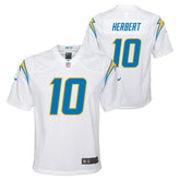 Justin Herbert Los Angeles Chargers Youth Game Jersey White - Nike