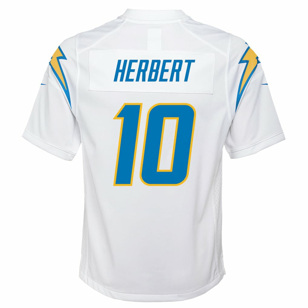 Justin Herbert Los Angeles Chargers Youth Game Jersey - White | NFL Jerseys