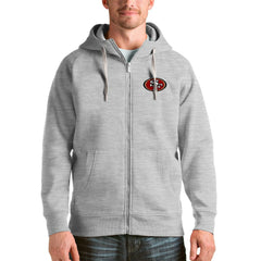 San Francisco 49ers Antigua Victory Full-Zip Hoodie Heather Gray - NFL