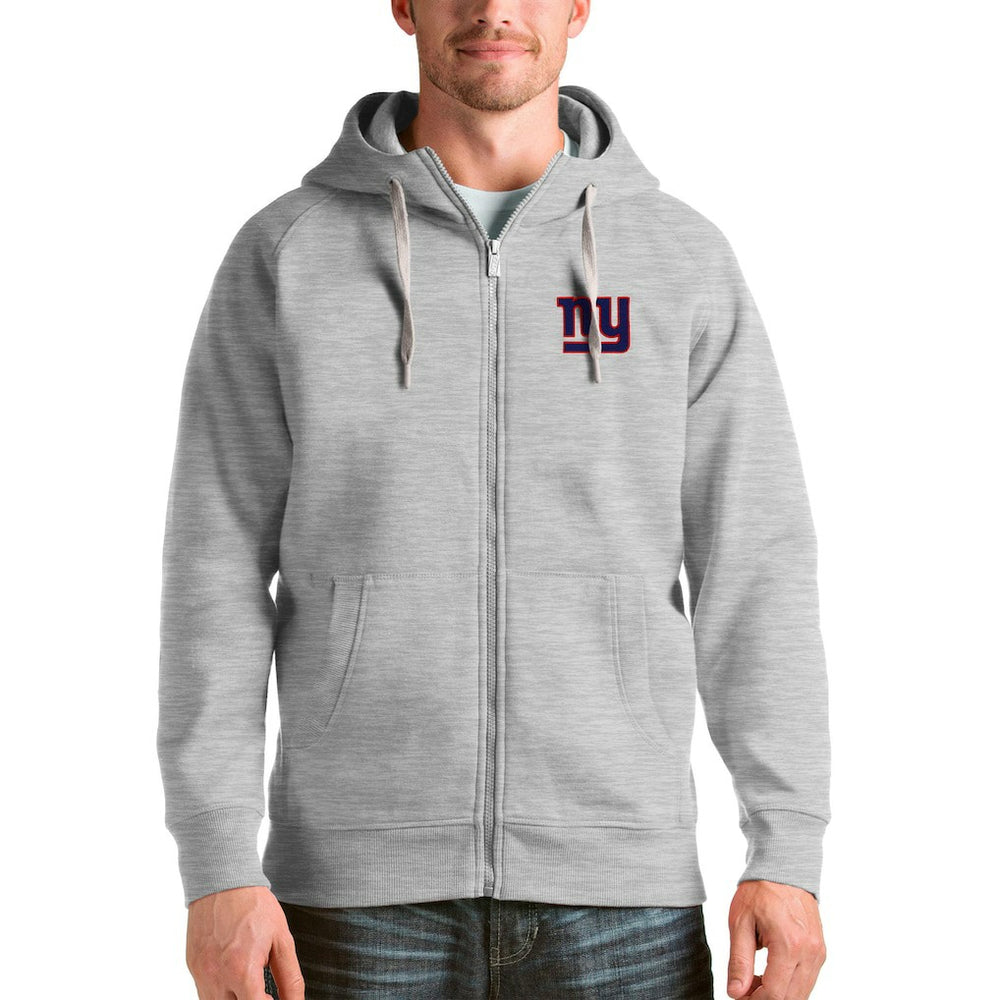 New York Giants Antigua Victory Full-Zip Hoodie Heather Gray - NFL
