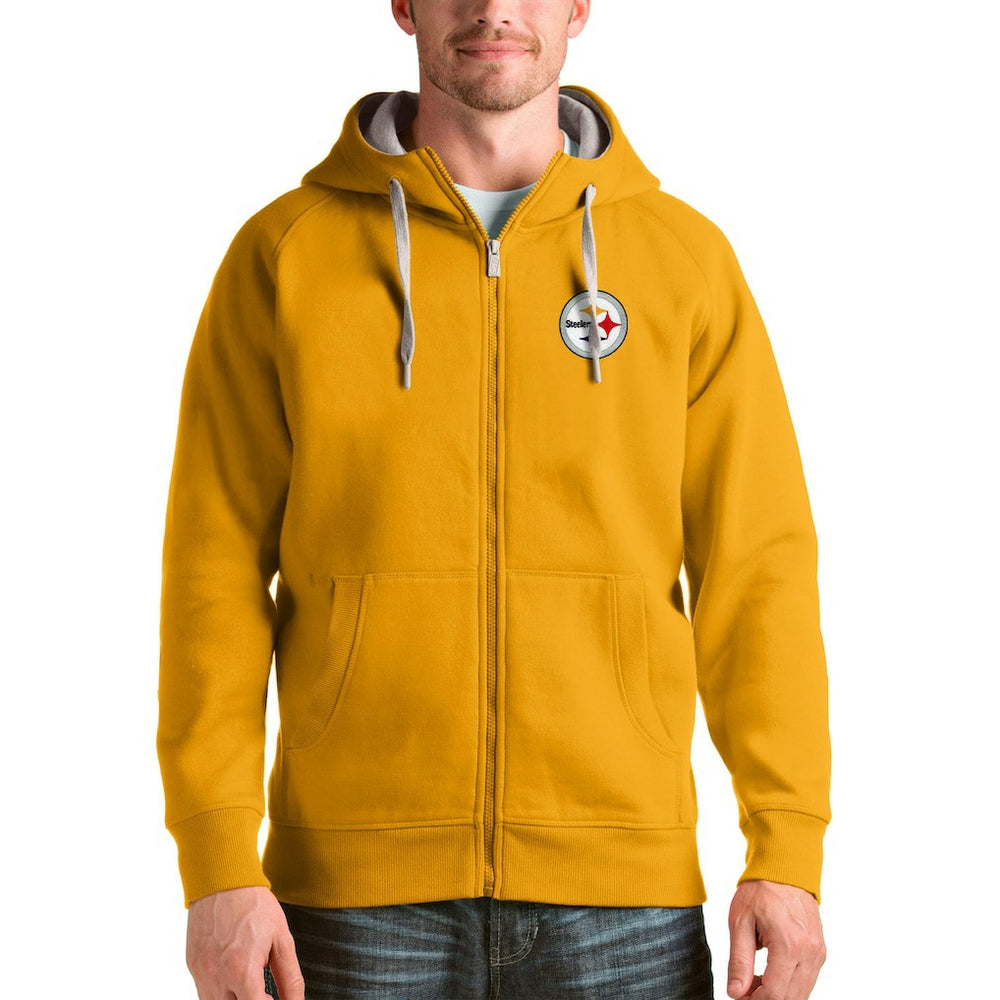 Pittsburgh Steelers Antigua Victory Full-Zip Hoodie Gold - NFL