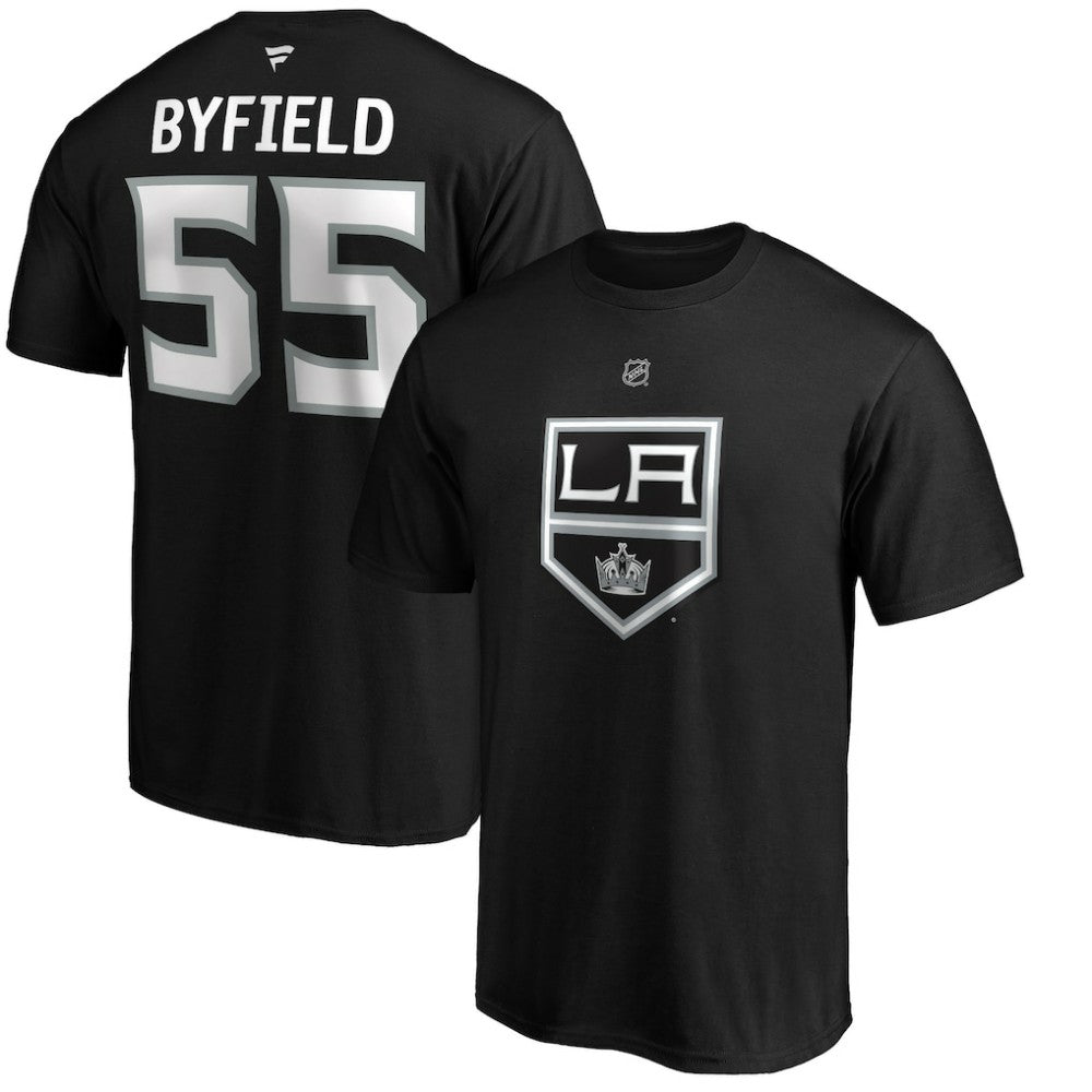 Quinton Byfield Los Angeles Kings - Fanatics Authentic Stack Name & Number T-Shirt Black