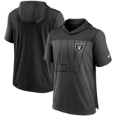 Las Vegas Raiders Performance Hoodie T-Shirt Heathered Charcoal/Black - Nike