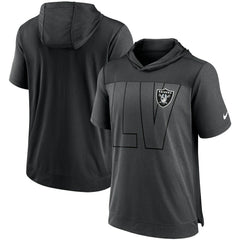 Las Vegas Raiders Performance Hoodie T-Shirt Heathered Charcoal/Black - Nike