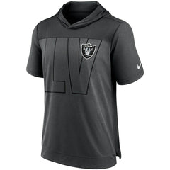 Las Vegas Raiders Performance Hoodie T-Shirt Heathered Charcoal/Black - Nike