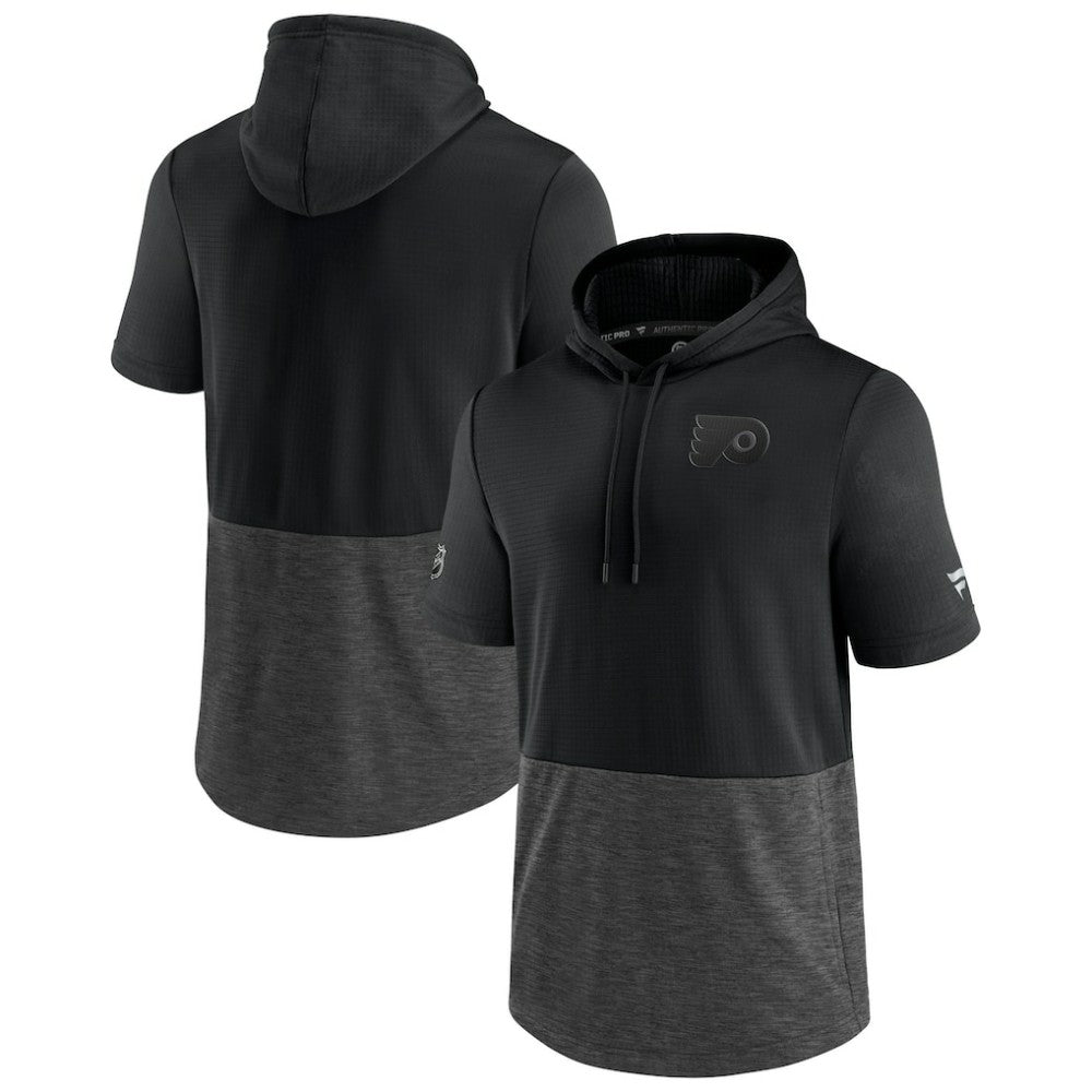 Philadelphia Flyers - Fanatics Authentic Pro Travel and Training Short Sleeve Pullover Hoodie Black